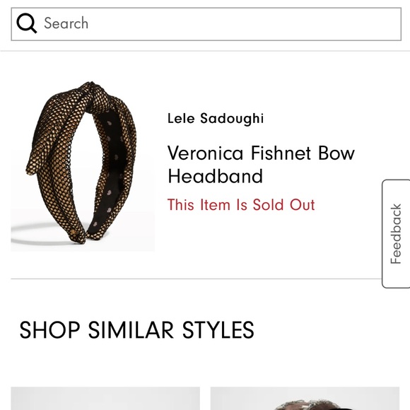 Lele Sadoughi Black and Gold Mesh Bow Headband - Picture 3 of 8